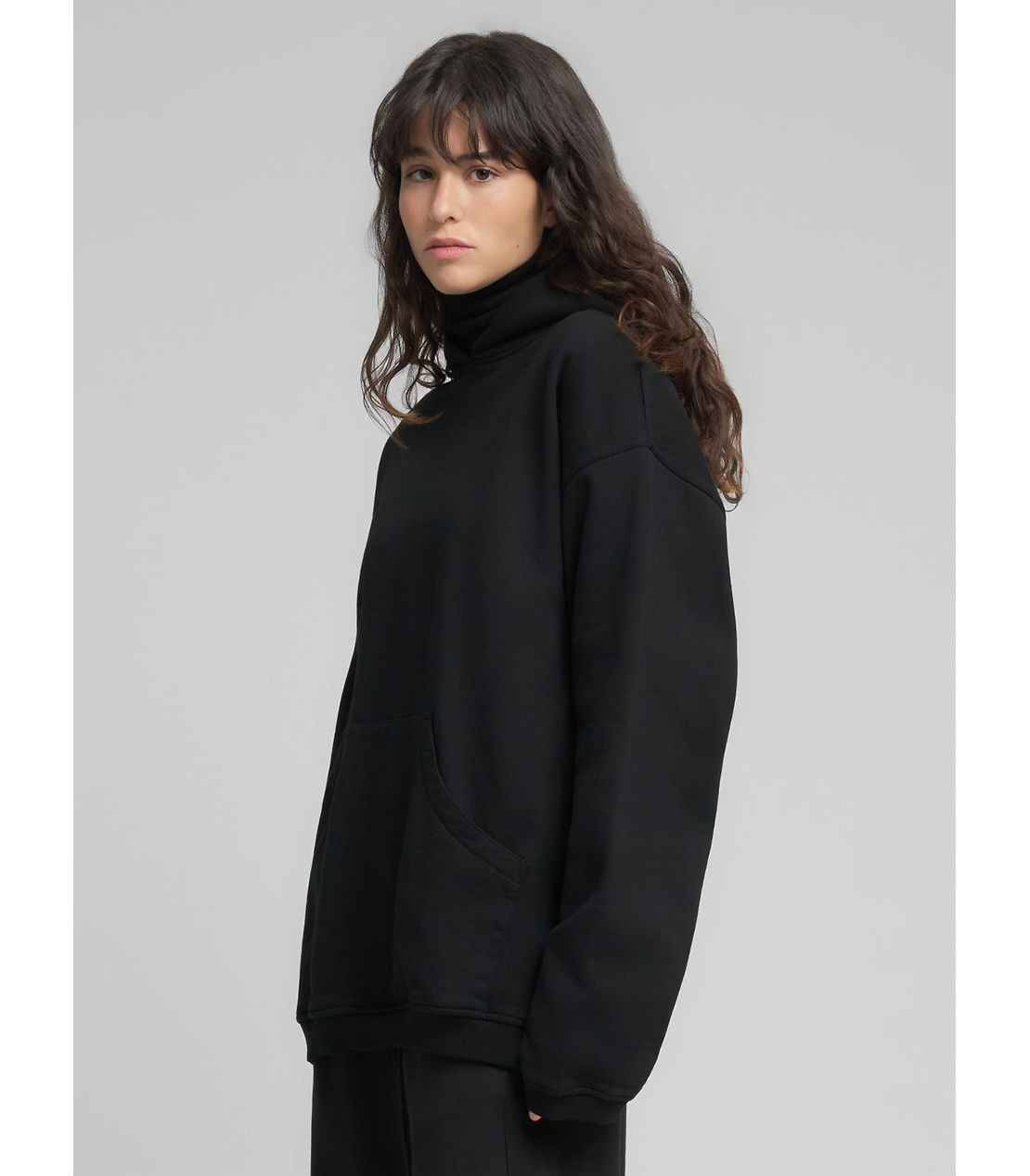 ロングオーバーサイズ刺しゅうフーディー 詳細画像 ブラック 4